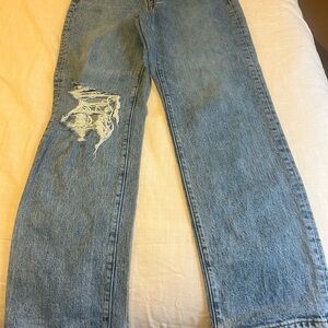 Madewell Light Blue Distressed Jeans zipper is broke needs replaced price ref
